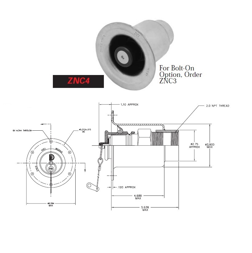 WIGGINS FUEL RECEIVER<br>ZNC4<br>331-406-003